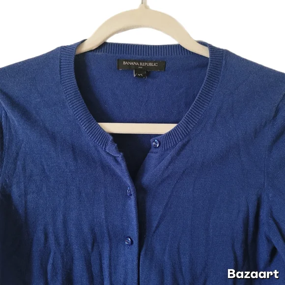 Banana Republic Cardigan Sweater Womens XS Blue Button - Picture 2 of 6
